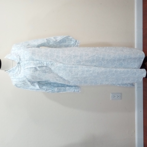 Lanz Of Salzburg Other - Lanz Of Salzburg Blue And White Blue Nordic Tyrolean Peter Pan Nightgown - S